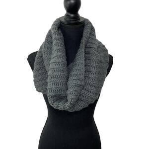 Noelle Scarf Infinity Tight Knit Acrylic Winter Solid Gray One‎ Size Warm Cozy